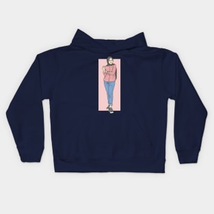 Gril Blue And Pink Kids Hoodie